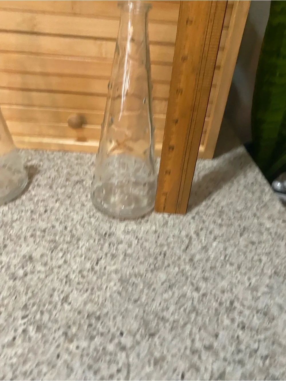 IKEA Emma Dafnas Clear Textured Glass Cone Bud Vases - Pair